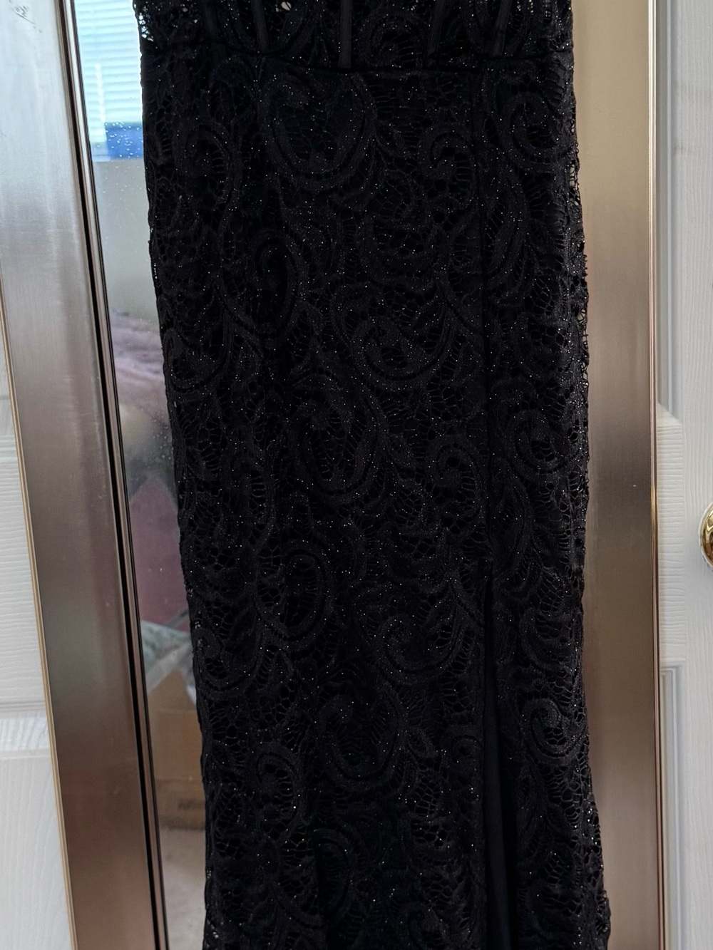 Windsor Black Lace Corset Style Formal Gown Size 9-10